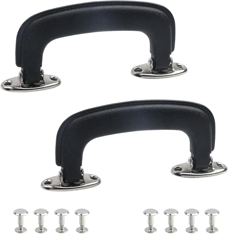 Geesatis 2 Pcs Luggage Handles Plastic Pull Handles for Suitcase Luggage Trunk Guitar Musical Box Handles Accessories, with Mounting Screw, Black - Image 1